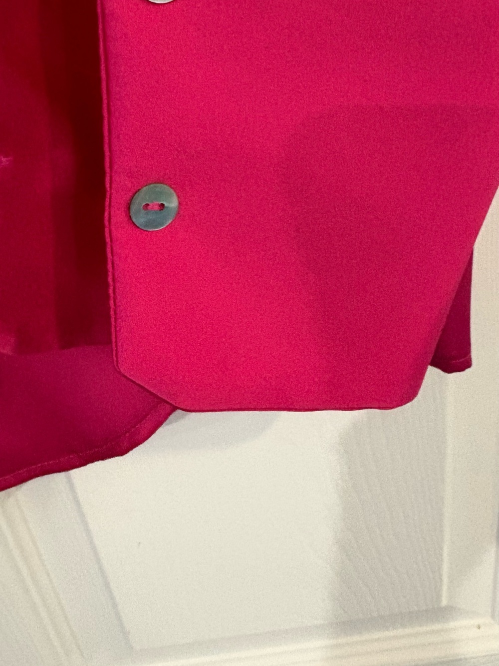 Zara Satin Button-Down Shirt - Hot Pink - Picture 6 of 9